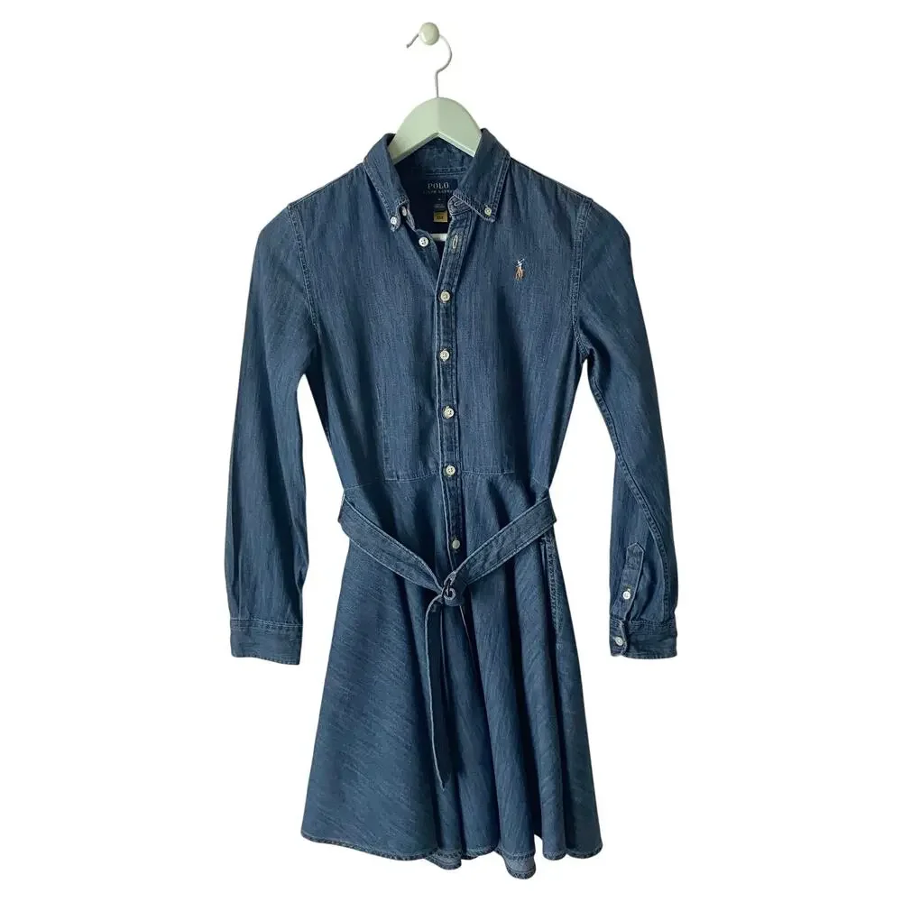 Polo Ralph Lauren Belted Denim Shirtdress Girl's Size 14